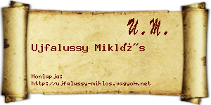Ujfalussy Miklós névjegykártya